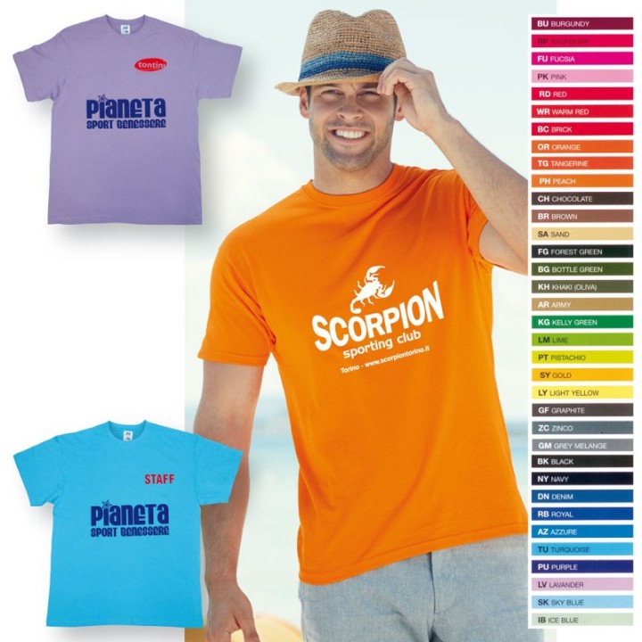 Art. A940 T-SHIRT COLORATA 165 gr. FRUIT OF THE LOOM