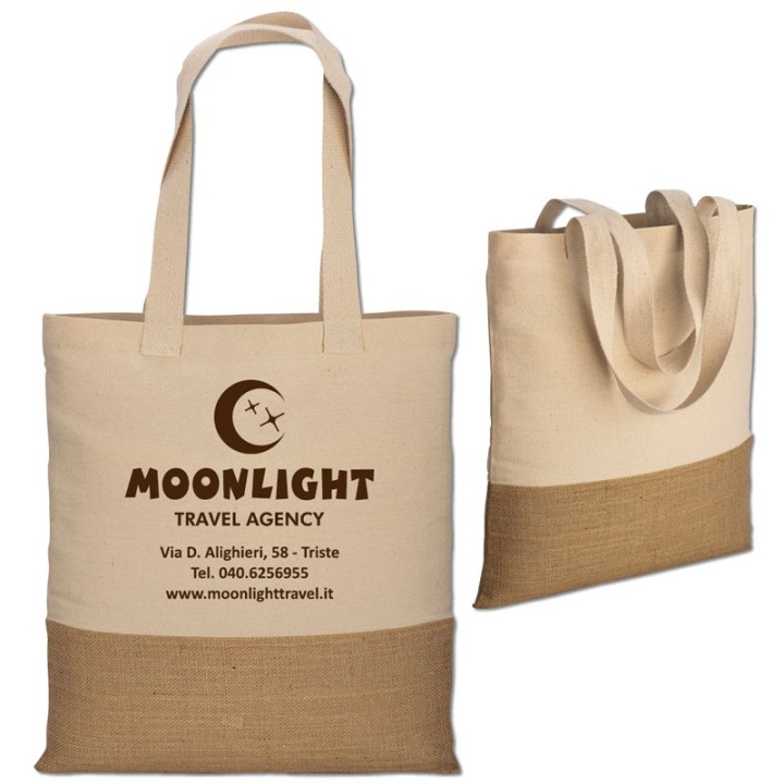 Art. 22124 - Shopper in cotone/juta 38x42 cm.