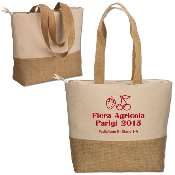 Art. 22126 - Shopper in cotone/juta 50x38x16 cm.