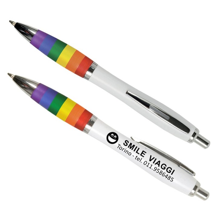 Art. 23808 - Penna a Scatto Arcobaleno. Refil Nero