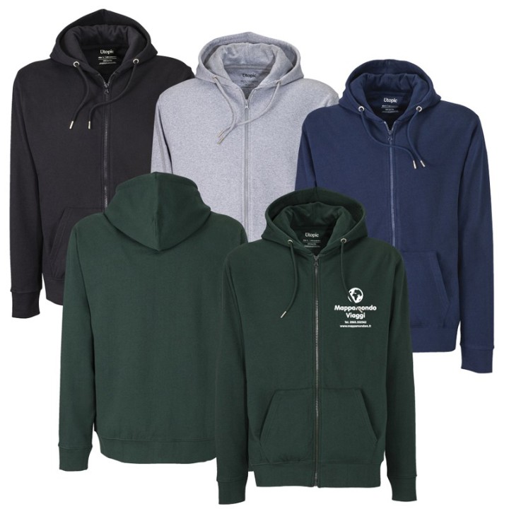 Art. UT23010 - Felpa Zip con Cappuccio Unisex