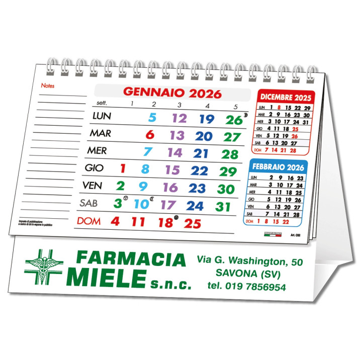 Calendarietti da Tavolo Personalizzati