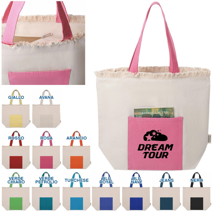 Borsa Mare Bicolore in Cotone Riciclato