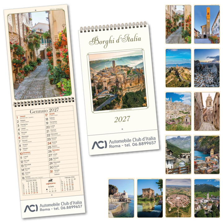 Art. H038 - Calendario Passafoglio Anticato Borghi d’Italia