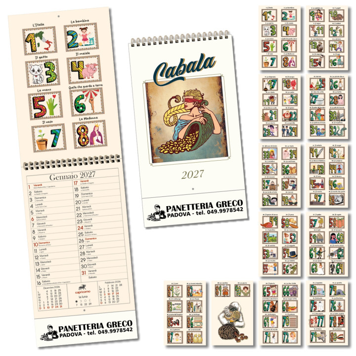 Art. H034 - Calendario Passafoglio Anticato Cabala